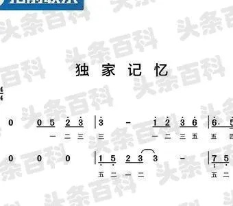 独家记忆乐谱图文，独家记忆歌曲百度百科 