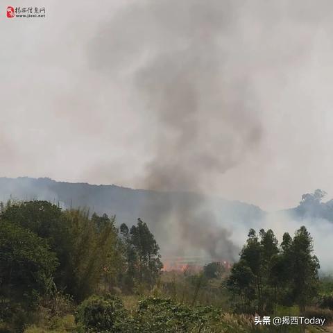揭西县突发山火，揭西的山 